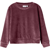 Name It Burgundy Nmfveloa Ls Velvet Short Top