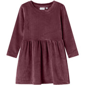 Name It Burgundy Nmfveloa Ls Velvet Dress