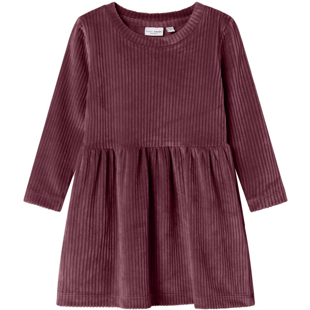 Name It Burgundy Nmfveloa Ls Velvet Dress