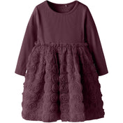 Name It Burgundy Nmfsykia Tulle Ls Dress