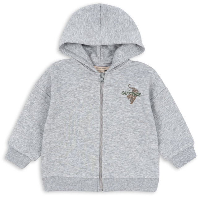 Konges Sløjd Grey Melange Lou Sweat Zip Hætte Ocs