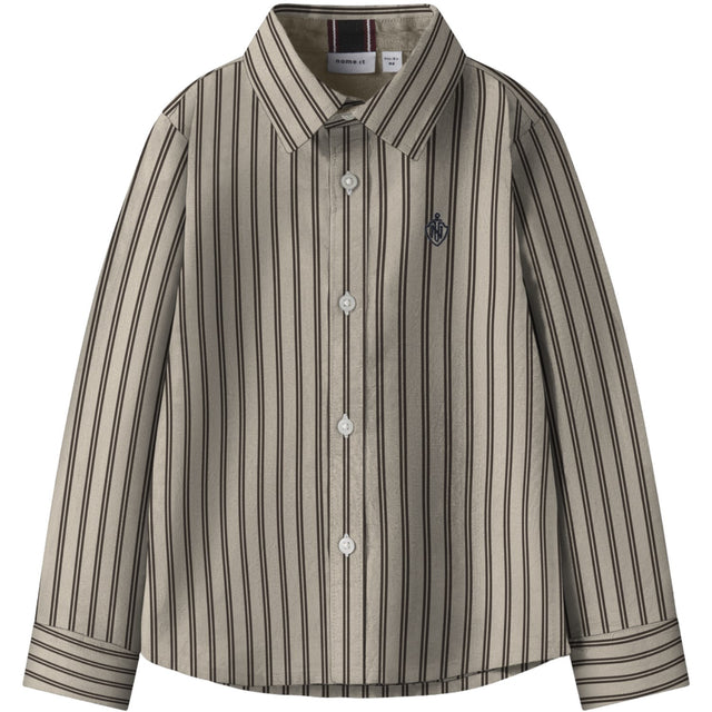 Name It Island Fossil Thin Stripe - Delicioso Nmmrekid Shirt