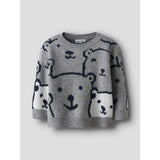 Name It Grey Melange Nmmsauel Ls Loose Knit