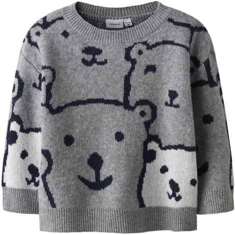 Name It Grey Melange Nmmsauel Ls Loose Knit