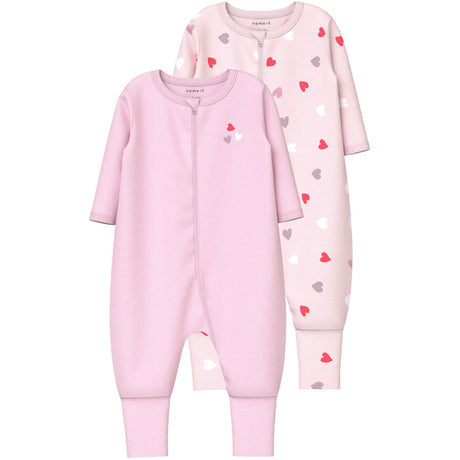 Name It Carinaria Nbfnightsuit 2P Zip Ff Car. Heart Noos