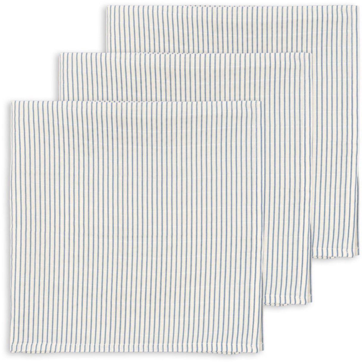 Konges Sløjd Stripe Bluie 3 Pak Muslin Cloth GOTS