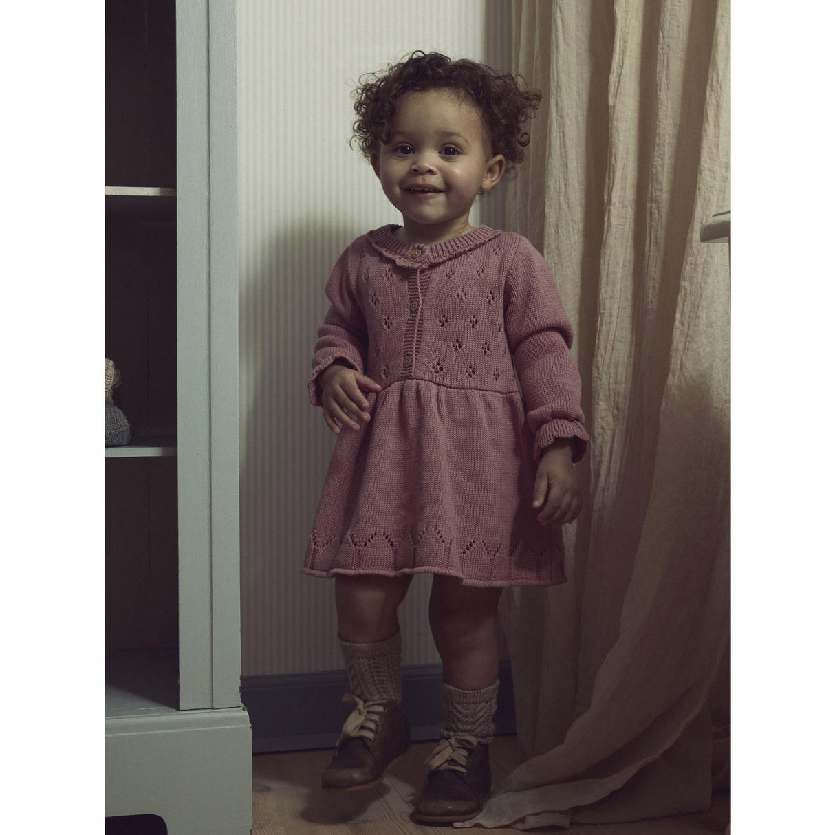 Lil'Atelier Nostalgia Rose Nbframla Lia Ls Strik Kjole Lil