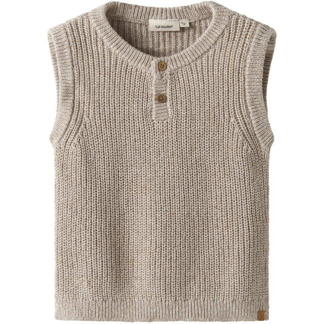 Lil'Atelier Oxford Tan Melange Nmmrokko Strik Vest Lil