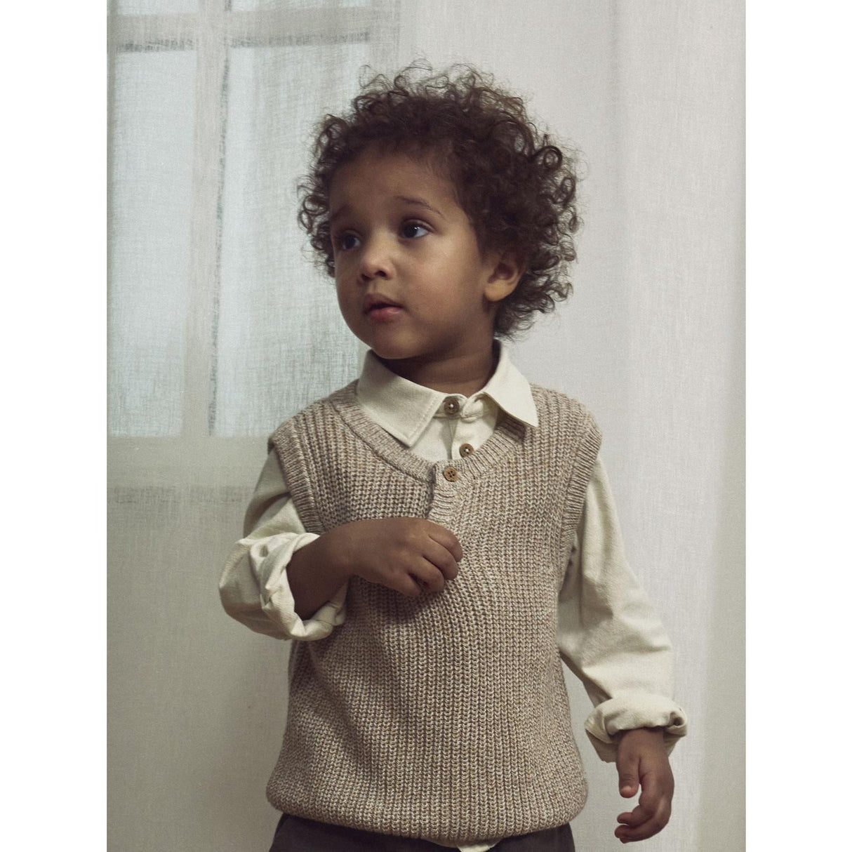 Lil'Atelier Oxford Tan Melange Nmmrokko Strik Vest Lil