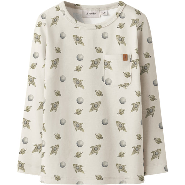Lil'Atelier Turtledove Space Nmmlayo Geo Ls Slim Top Lil