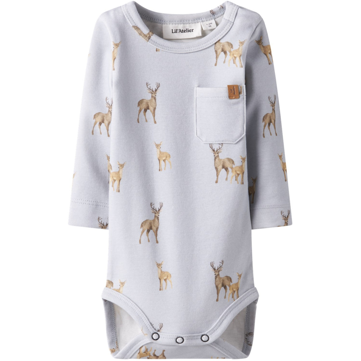 Lil'Atelier Gray Dawn Deer Nbmlayo Geo Ls Slim Body Lil