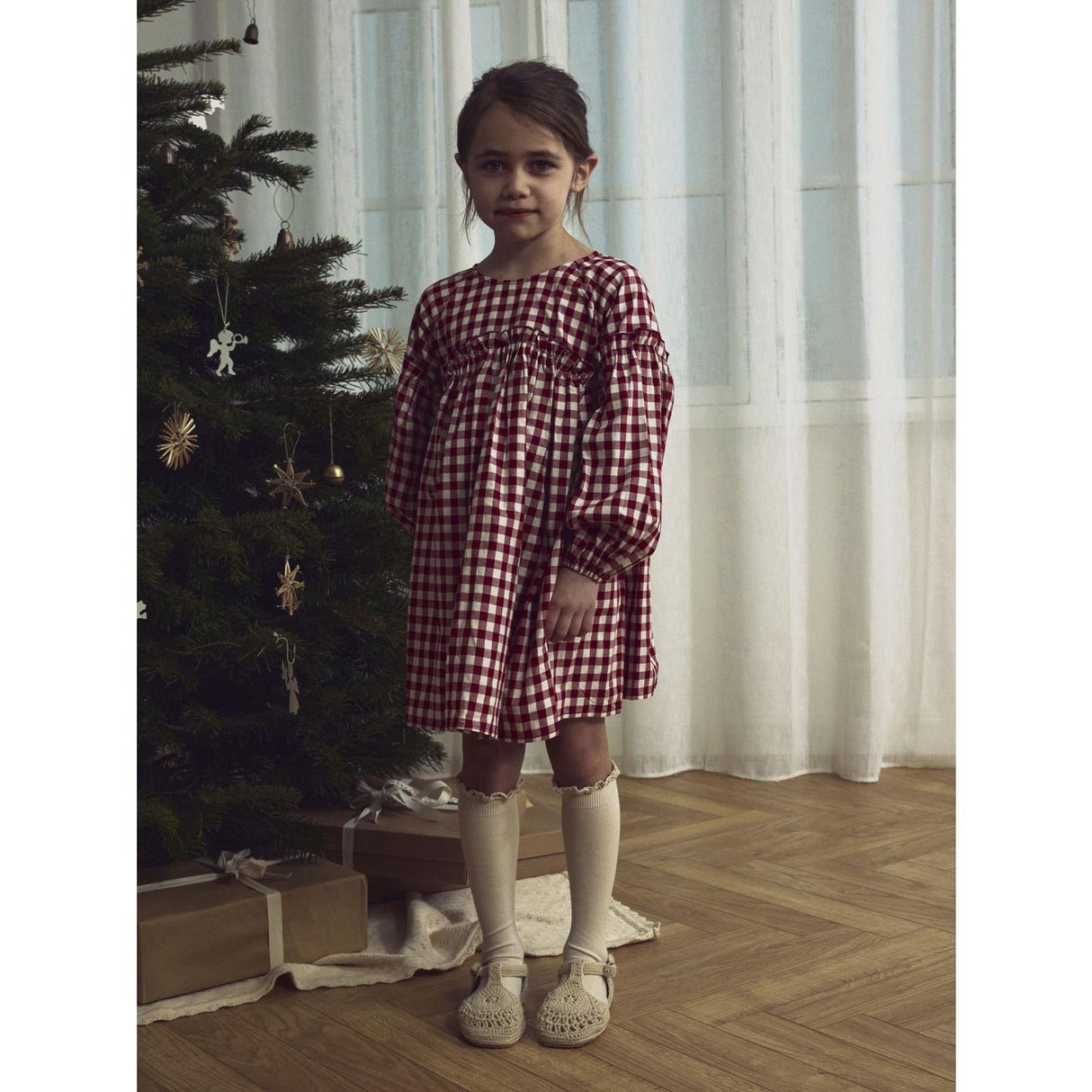 Lil'Atelier Red Dahlia Nmfrio Ls Loose Kjole Lil