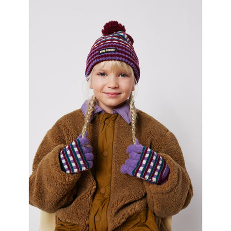 Bobo Choses Purple Jacquard Long Handsker