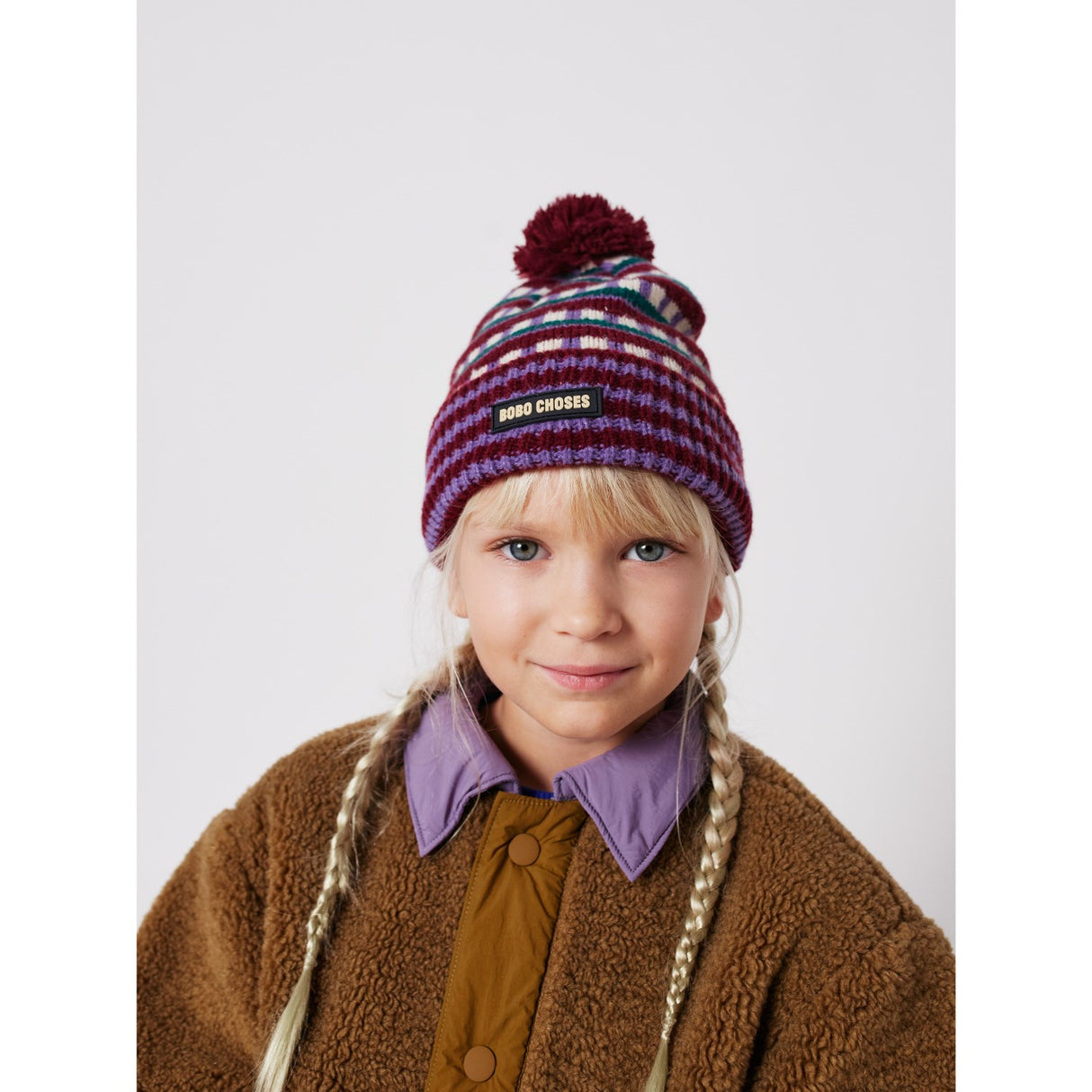 Bobo Choses Purple Jacquard Beanie