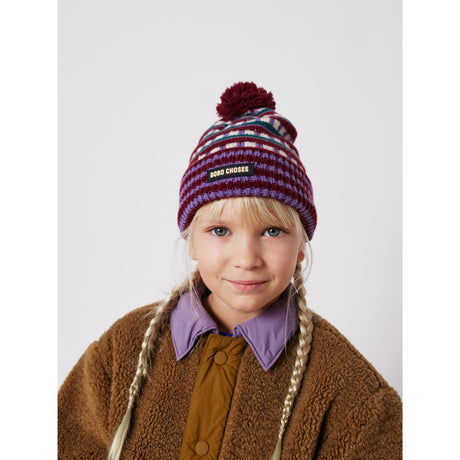 Bobo Choses Purple Jacquard Beanie