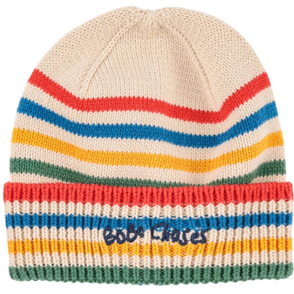 Bobo Choses Offwhite Tic Tac Toe Strikket Striped Beanie