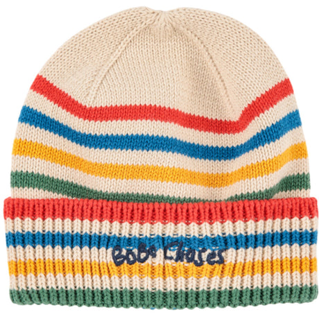 Bobo Choses Offwhite Tic Tac Toe Strikket Striped Beanie
