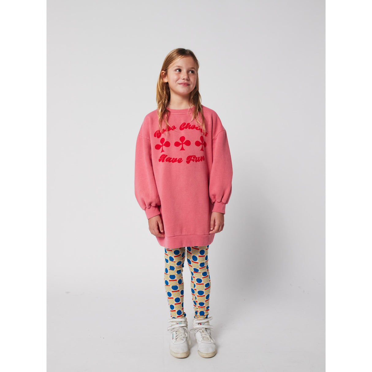 Bobo Choses Pink Have Fun Sweatshirt Kjole