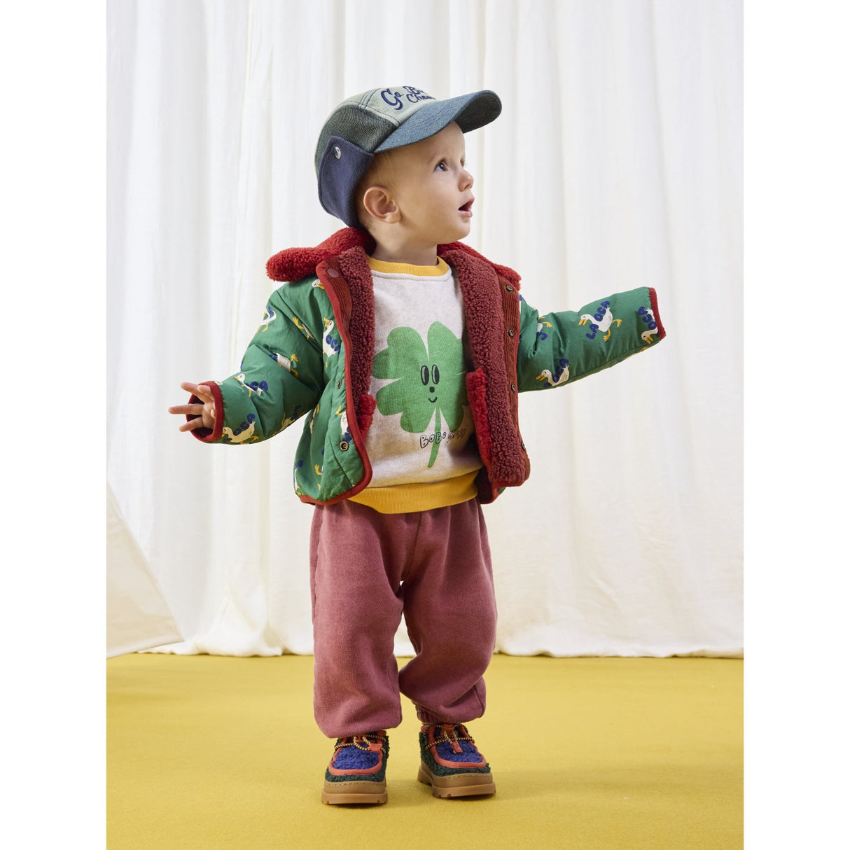 Bobo Choses Green La Oca All Over Vendbar Sheepskin Jakke
