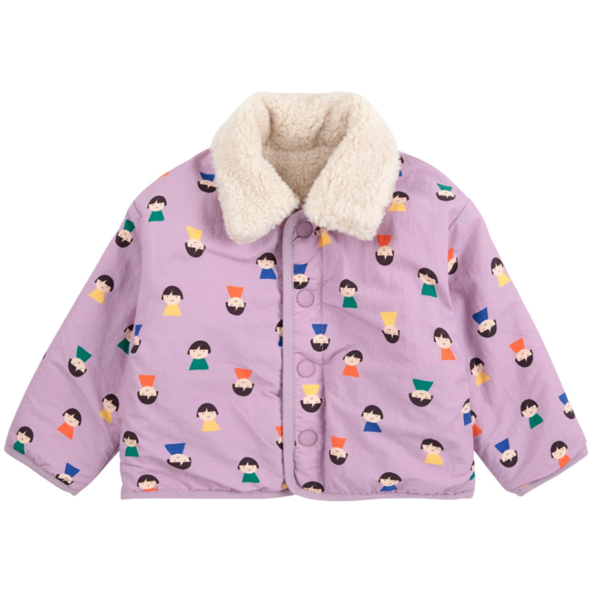 Bobo Choses Lavender Game Pawns All Over Vendbar Sheepskin Jakke