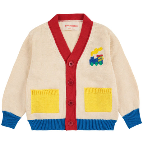 Bobo Choses Offwhite Bobo Choo Choo Farve Block Cardigan