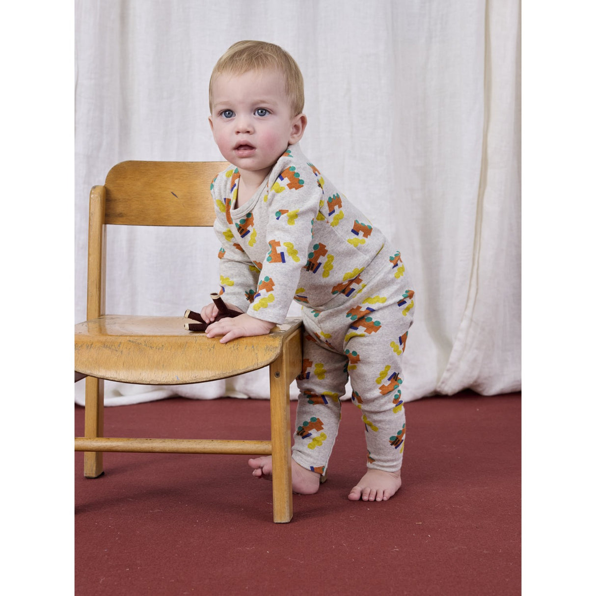 Bobo Choses Light Heather Grey Bobo Choo Choo All Over Leggings