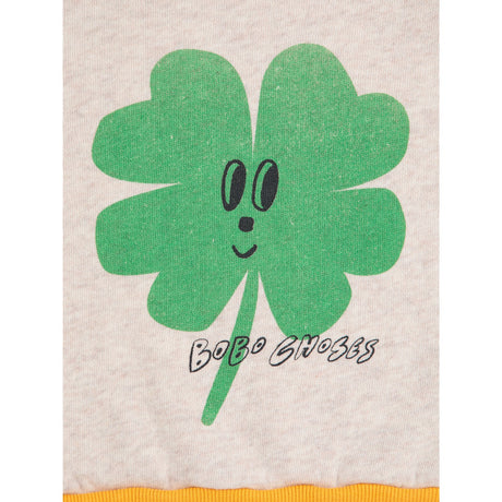 Bobo Choses Light Heather Grey Lucky Clover Sweatshirt
