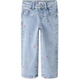 Name It Light Blue Bleached Denim Nmfrose Wide Emb Jeans 2633-Fr Noos