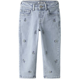 Name It Light Blue Denim Flower Embroidery Nmfbella Mom Emb Jeans 1224-Sm Noos