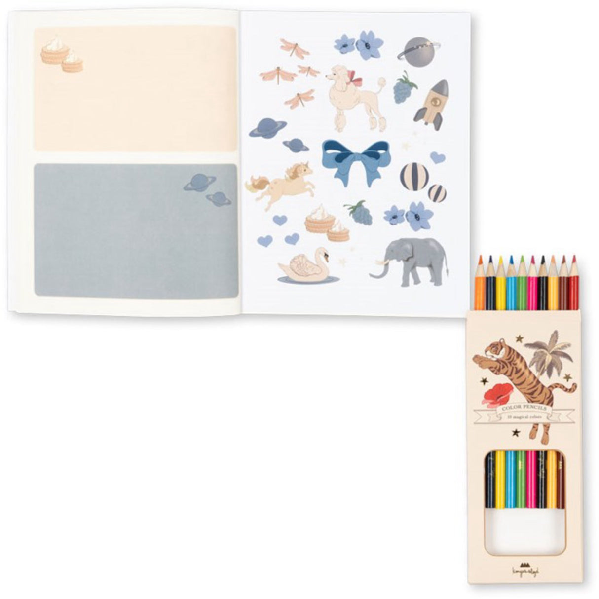 Konges Sløjd Multi Activity Bog Med Colouring Pencils