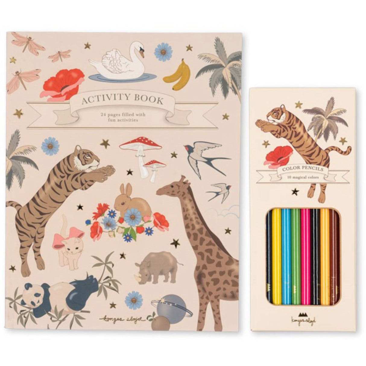 Konges Sløjd Multi Activity Bog Med Colouring Pencils