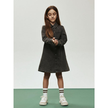 Name It Medium Grey Denim Nkfjeannie Ls Dnm Kjole 2133-Ft B