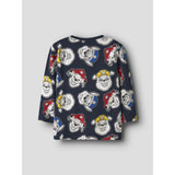 Name It Navy Blazer AOP Nmmjorgen Paw Ls Nreg Top Cplg