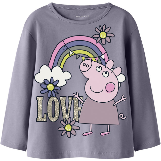 Name It Lavender Gray Nmfdada Peppa Ls Nreg Top Box Cplg
