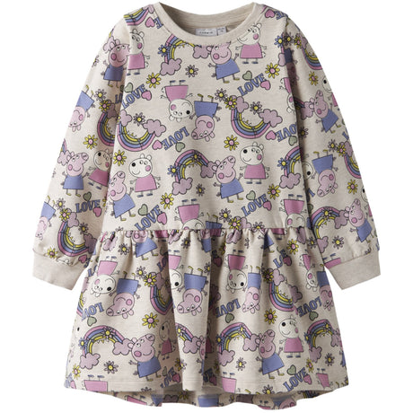 Name It Peyote Melange Nmfdarma Peppa Ls Swe Kjole Bru Cplg