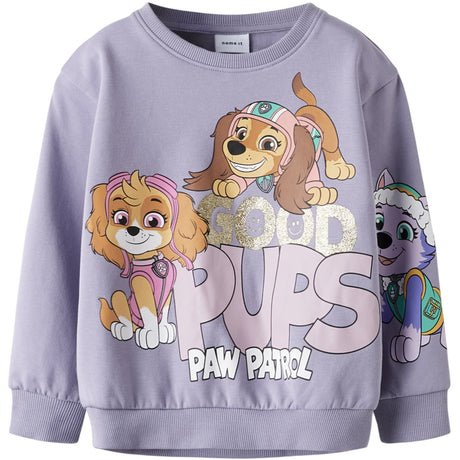 Name It Lavender Gray Nmfjara Paw Nreg Sweat Bru Noos Cplg