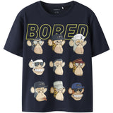 Name It Navy Blazer Nkmdrey Bod Ss Nreg Top Box Sky