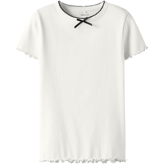 Name It Cloud Dancer Nkffiona Ss Slim Top Pb