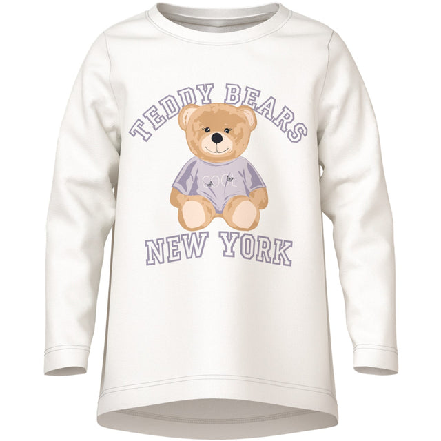 Name It Cloud Dancer Teddy Bear Nmfviolet Ls Loose Top