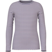 Name It Lavender Gray Lilac Marble Stripe Nmfvemma Ls Slim Top
