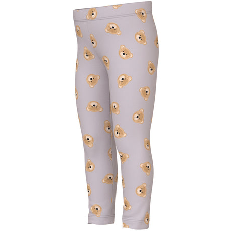 Name It Lilac Marble Teddy Bears Nmfvivian Aop Leggings