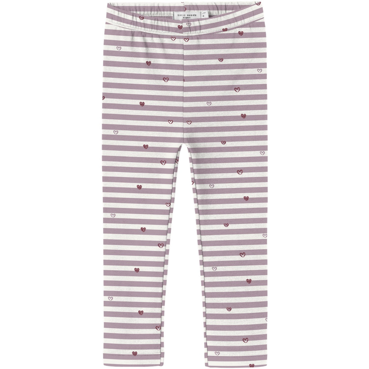 Name It Cloud Dancer Heart Stripe Nmfdavina Aop Swe Leggings Bru
