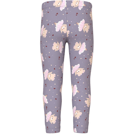 Name It Lavender Gray Ballerina Bear Nmfdavina Aop Swe Leggings Bru