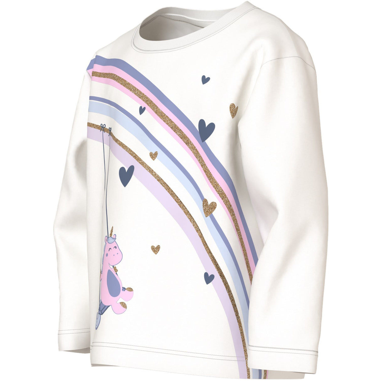 Name It Cloud Dancer Unicorn Rainbow Nmfvaliane Ls Nreg Top
