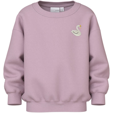 Name It Dawn Pink Swan Nmfvallene Ls Rlx Sweat Bru