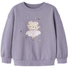 Name It Lavender Gray Ballerina Bear Nmfvalona Ls Long Rlx Sweat Bru