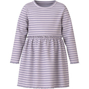 Name It Lavender Gray Lilac Marble Stripe Nmfvemma Ls Kjole