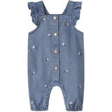 Name It Denim Blue Flower Emb Nbfsage Dnm Overall 3606-Yb