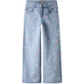 Name It Light Blue Bleached Denim Heart Emb Nkfrose Wide Emb Jeans 2010-Fr Noos
