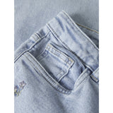 Name It Light Blue Denim Flower Embroidery Nkfrose Wide Emb Jeans 2010-Fr Noos